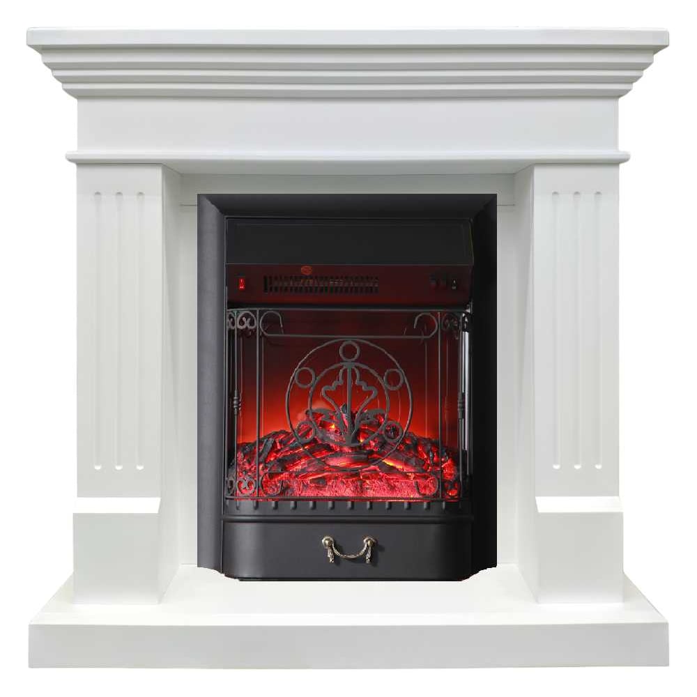 Изображение товара Каминокомплект InterFlame Лайт ЕС Fobos BL белый с эффектом огня, потрескиванием и мощностью 1.8 кВ