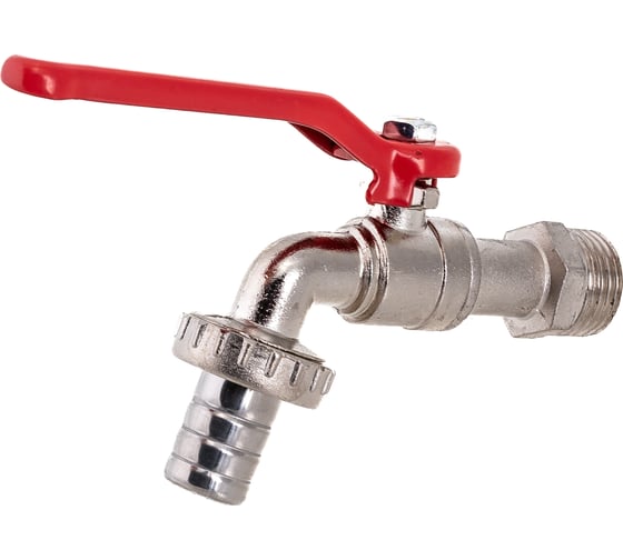 Изображение товара Кран шаровый водоразборный со штуцером Masterprof 1/2" н, ручка, 15 мм ИС.080033