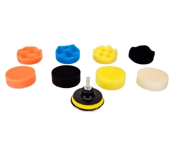 Изображение товара Набор кругов полировочных 9 предметов, 80 мм для электроинструмента Uniq tool UTG-1077