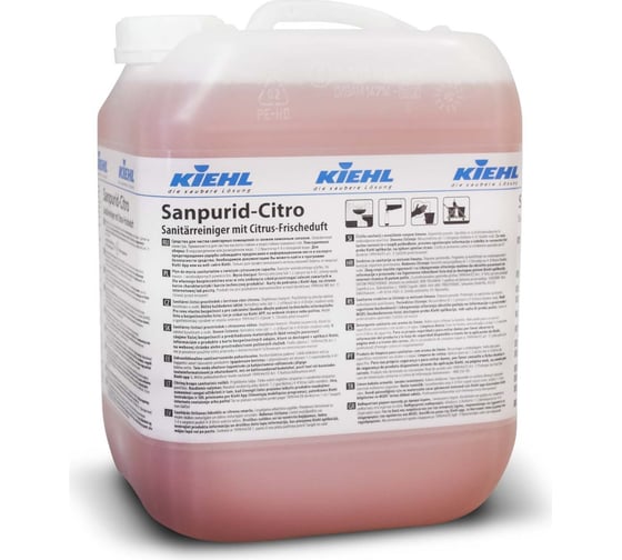 Изображение товара Кислотное средство для интенсивной уборки KIEHL Johannes KG Sanpurid-Citro с лимонным запахом, 10л j401610