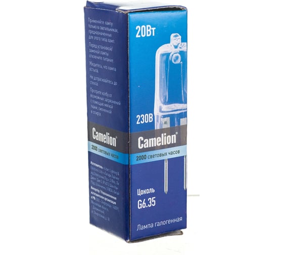 Изображение товара Галогенная лампа без рефлектора JD 20W g6,35 220V Camelion 6720