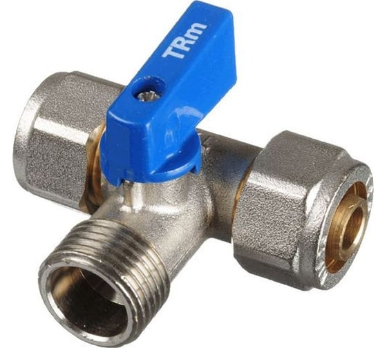 Изображение товара Шаровой кран для стиральной машины Terma 16 на 1/2 на 16 ц/ш/ц под металлополимерные/пластиковые трубы 30229 36085