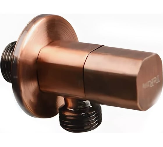 Изображение товара Угловой кран Terma 1/2 н/н керамический затвор (ручка квадратная red bronze) 33637 26220