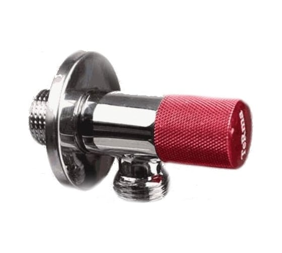 Изображение товара Угловой кран Terma хромированный 1/2 н/н керамический затвор (ручка круглая red) 33630 26213