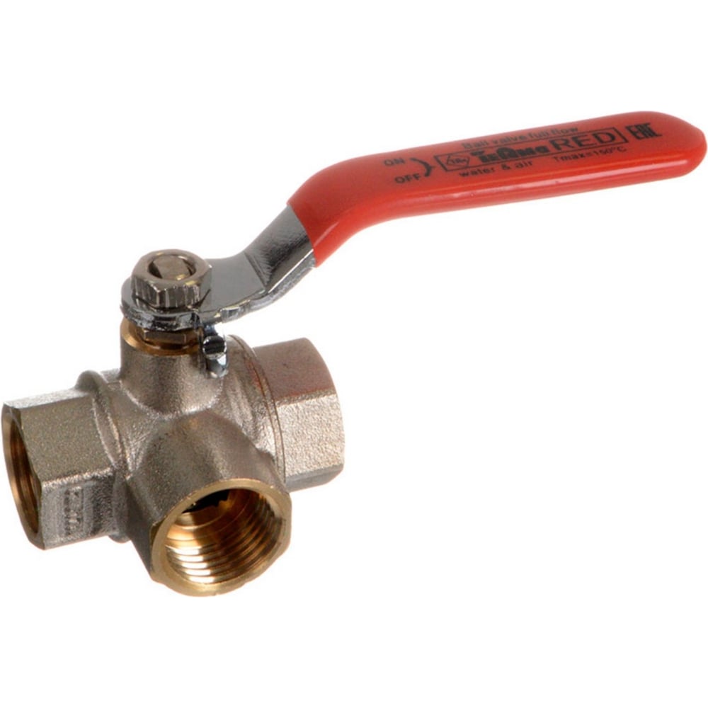 Изображение товара Шаровой кран Terma red 3/4 l-образный трехходовой ручка 31064 26164