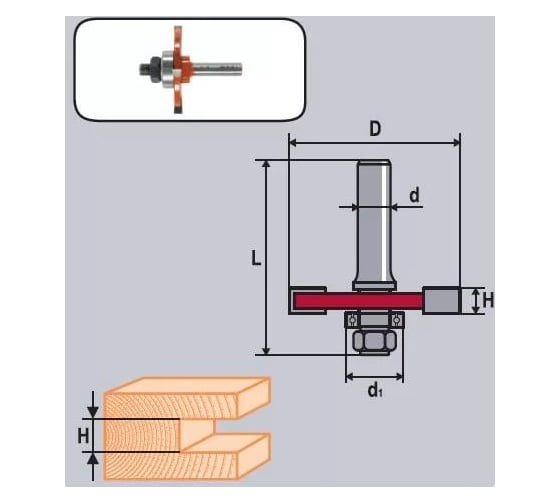 Изображение товара Фреза кромочная с подшипником Н=6,0 Кратон 1 09 05 059