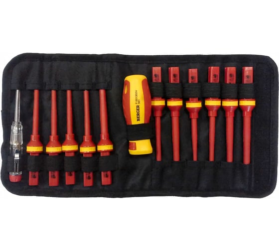Изображение товара Набор диэлектрических отверток до 1000V, 13шт Berger BG BG1064