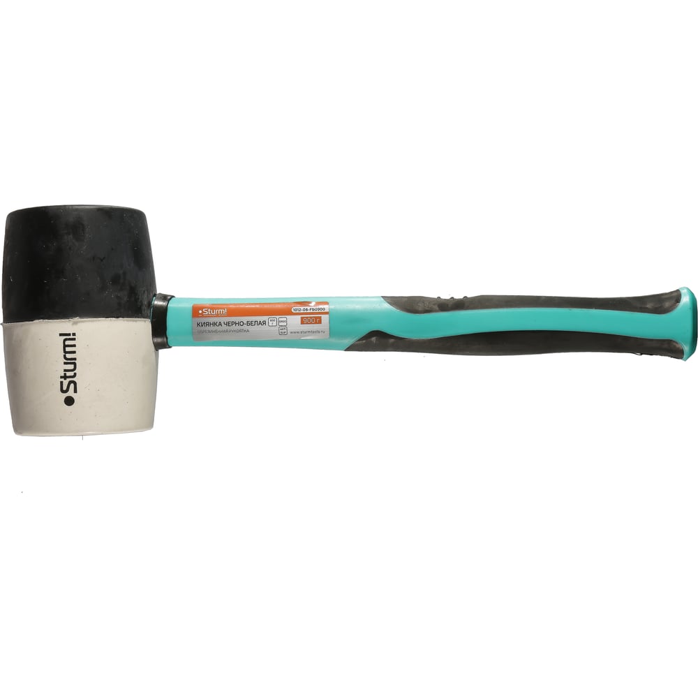 Изображение товара Черно-белая киянка Sturm 900 г обрезиненная рукоятка