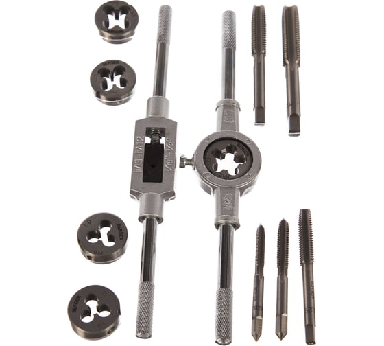 Изображение товара Набор плашек и метчиков 12шт Berger BG BG12TDS