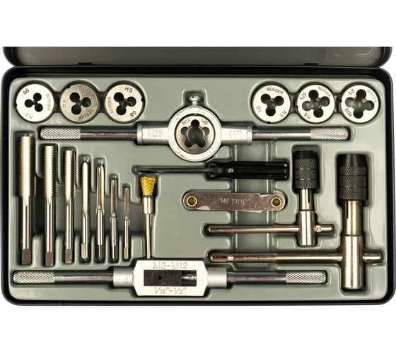 Изображение товара Набор плашек и метчиков 21шт Berger BG BG21TDS