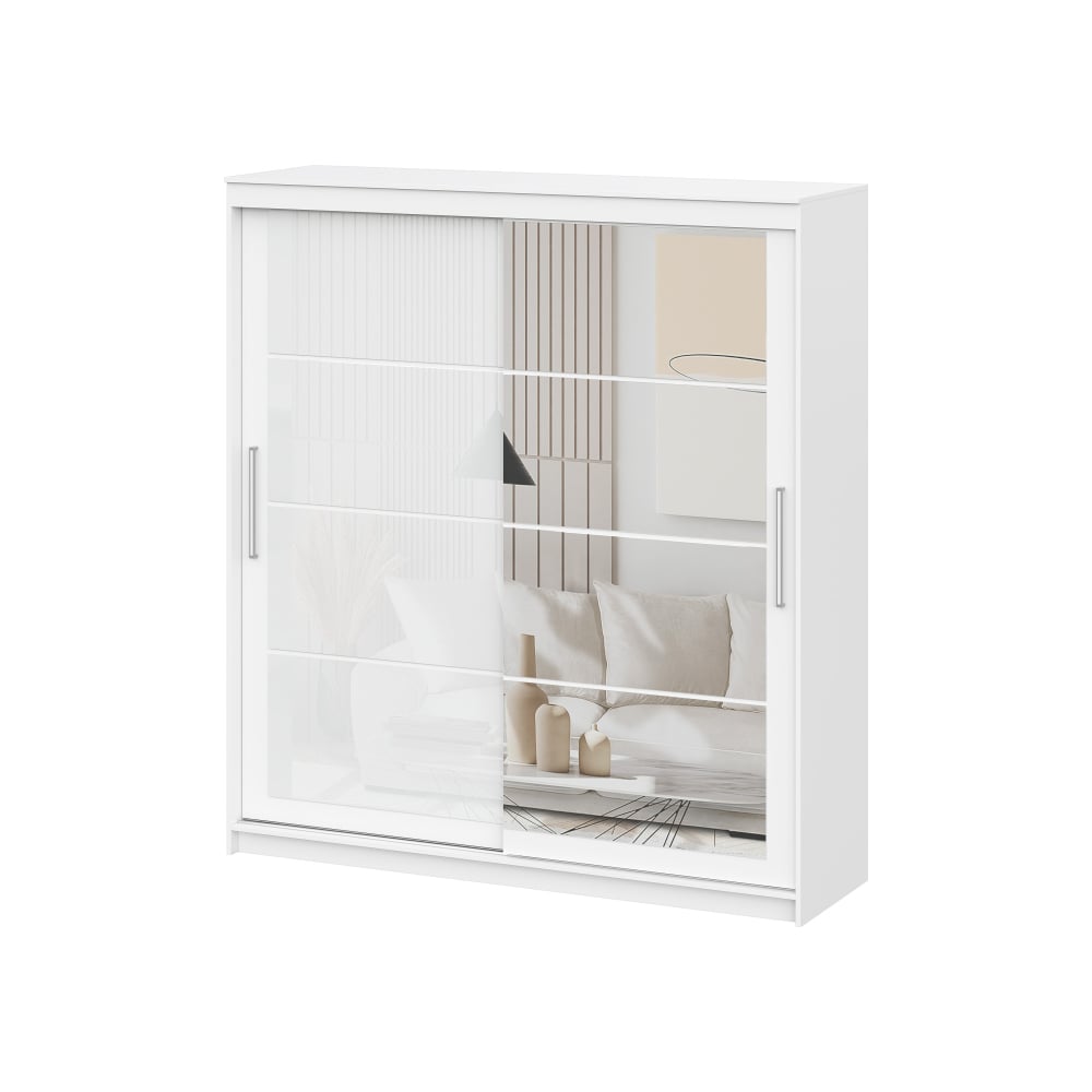 Изображение товара Шкаф Woodville лайн 2 белый текстурный 2001х2200х600 мебель для хранения