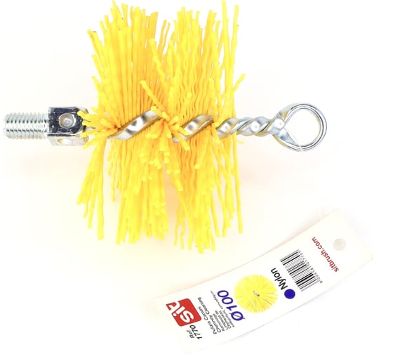 Изображение товара Щетка-ерш для очистки котлов, теплообменников, дымоходов, труб, отверстий SIT д100x60x140, нейлон 1,80x1,30, М12 1770