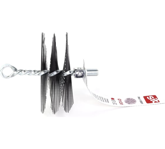 Изображение товара Щетка-ерш для очистки котлов, теплообменников, дымоходов, труб, отверстий SIT д120x60x140, плоская сталь 1,80x0,45, М12 1891