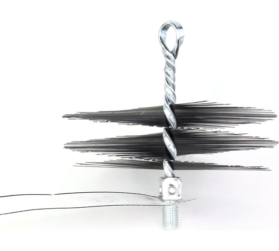 Изображение товара Щетка-ерш для очистки котлов, теплообменников, дымоходов, труб, отверстий SIT д150x60x140, плоская сталь 1,80x0,45, М12 1850