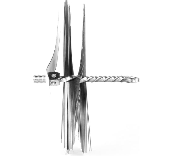 Изображение товара Щетка-ерш для очистки котлов, теплообменников, дымоходов, труб, отверстий SIT д200x60x140, плоская сталь 3,00x0,40, М12 1852