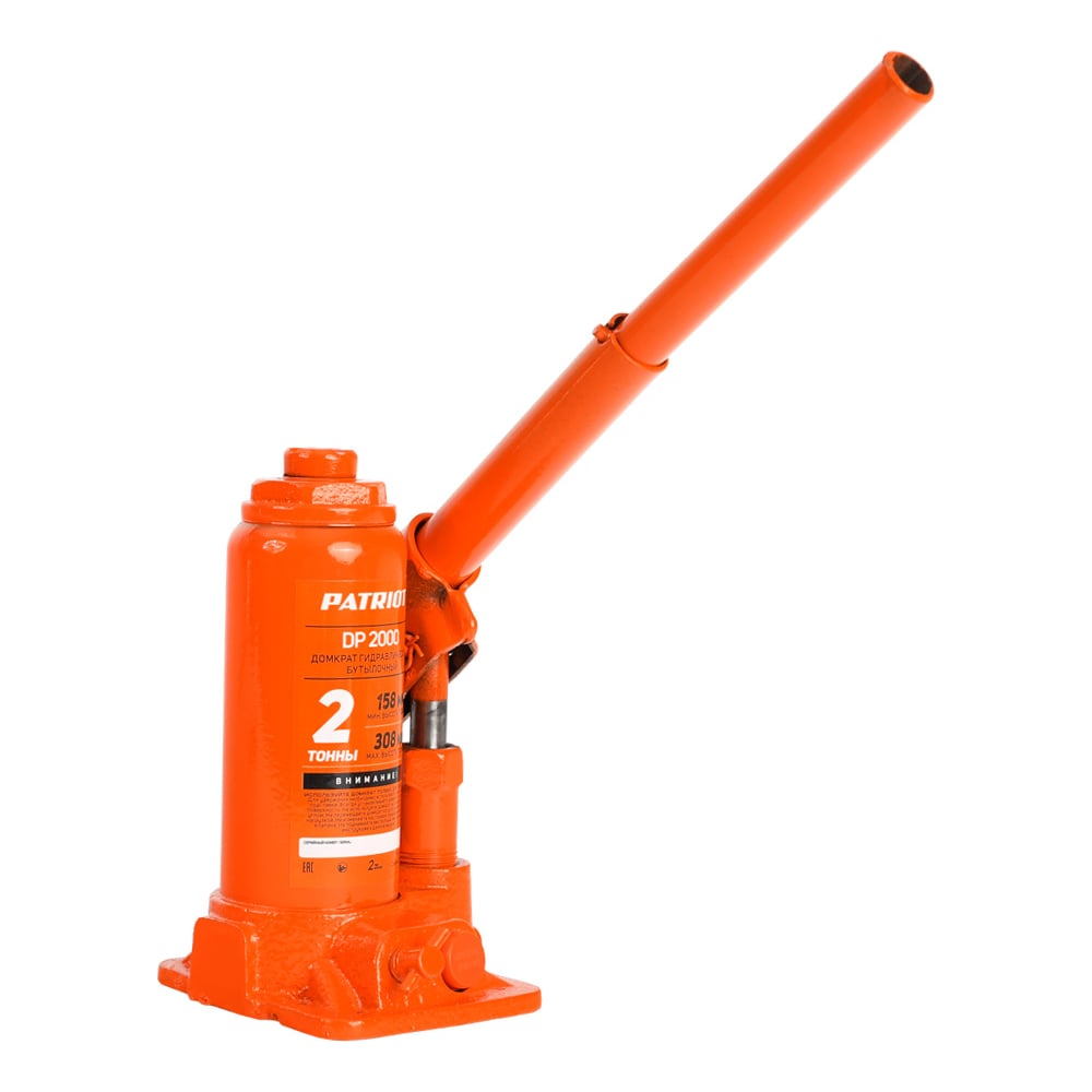 Изображение товара Бутылочный домкрат Patriot DB 2000 2T гидравлический грузоподъемностью 2 тонны