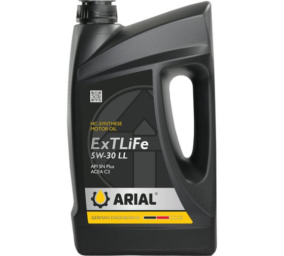 Изображение товара Моторное масло ARIAL ExTLiFe 5W-30, LL, 5 л AR001053040