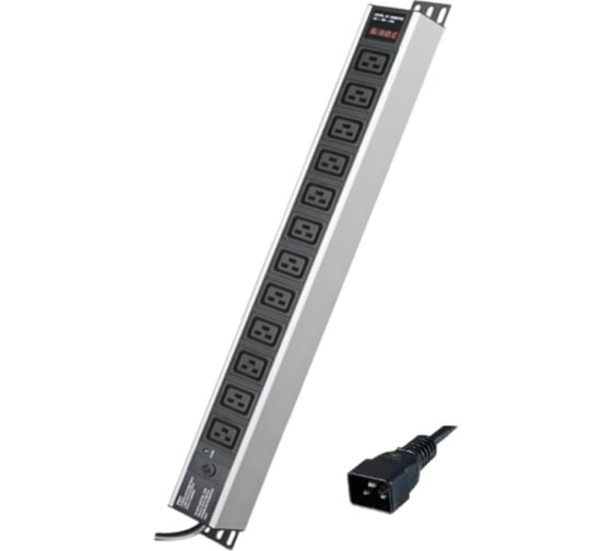 Изображение товара Блок распределения питания DKC (pdu) 0u 16a с индикацией, вых:12 х c19, вх:с20 R5V12PIOPCDC19