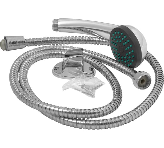 Изображение товара Набор: душевая лейка (1 режим), кронштейн, шланг MasterProf 1/2, 1.5 м MP ИС.200292