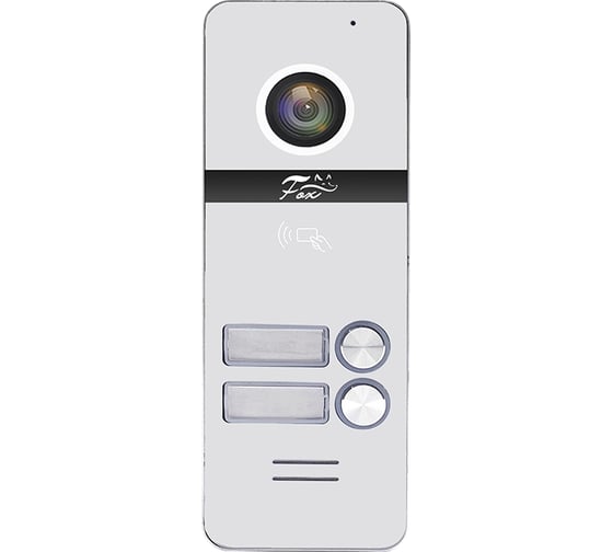 Изображение товара Вызывная AHD видео панель 1080p 2-е кнопки вызова, считыватель Mifare, FOX FX-CP80 (Серебро) (2КН)