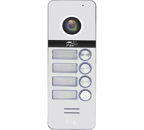 Изображение товара Вызывная AHD видео панель FOX 1080p 4-е кнопки вызова, считыватель Mifare FX-CP80 (Серебро) (4КН)