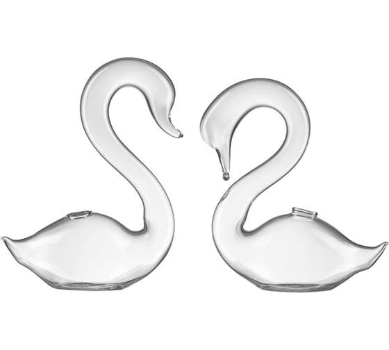 Изображение товара Ваза "Лебеди" Вещицы, Д85 Ш45 В105, стеклянная, 0,05 л., прозрачный WB-03