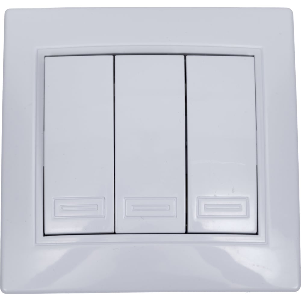 Изображение товара Выключатель Intro Plano 110601 тройной белый 10А 250В IP20