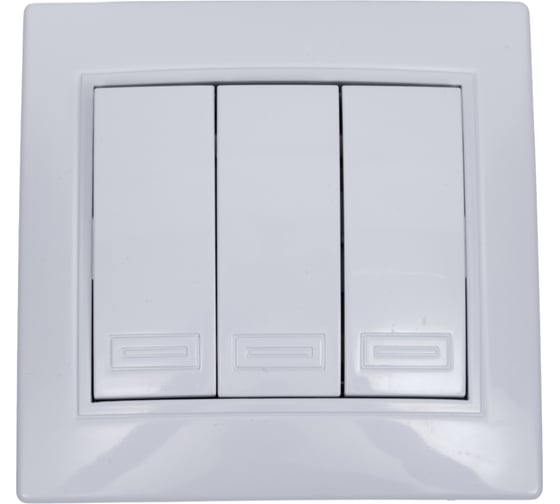 Изображение товара Выключатель Intro Plano 110601 тройной, 10А 250В, IP20, СУ, Plano, белый Б0053788