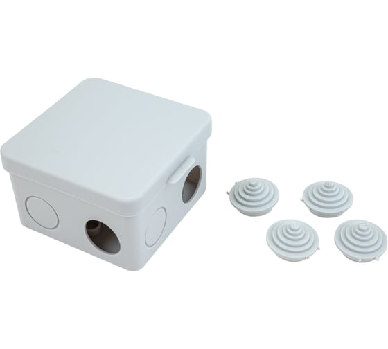 Изображение товара Распаечная коробка IEK КМ41238 80x80x50мм о/к ip54 7 вводов (7035) UKO31-080-080-050-K03-54