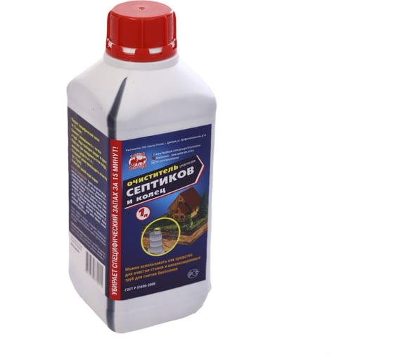 Изображение товара Средство для септиков и колец 1 л, биоактиватор для бактерий, выгребных ям, дачных туалетов Артель Золотарь 2010101