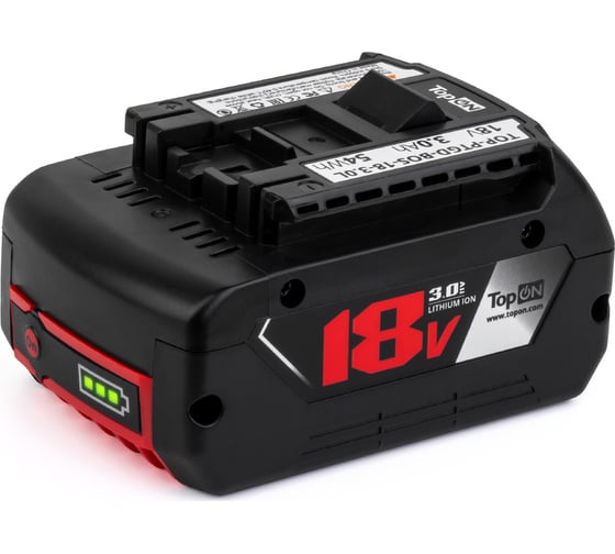 Изображение товара Аккумулятор для BOSCH 18V 3.0AH (LI-ION) LED PN: 2 607 336 170 TopOn TOP-PTGD-BOS-18-3.0L