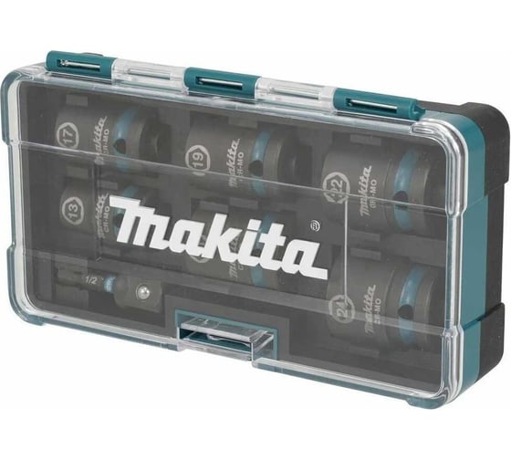 Изображение товара Набор ударных торцовых головок Impact Black (7 шт.; 13, 17, 19, 21, 22, 24 мм; адаптер; 1/2") Makita E-16592