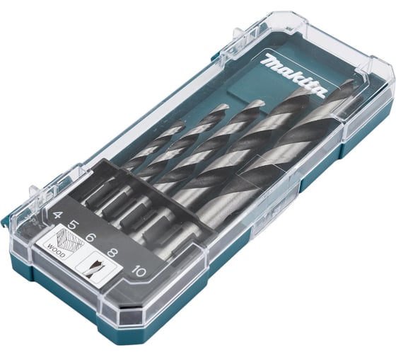 Изображение товара Набор сверл по дереву (5 шт.; 4,5,6,8,10 мм) Makita D-72861