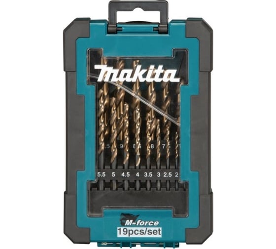 Изображение товара Набор сверл M-force (19 шт.; 1-10 мм; шаг 0.5 мм) Makita D-67583