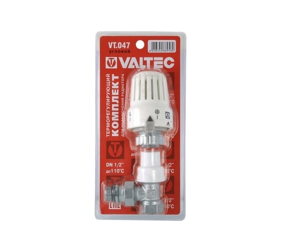 Изображение товара Угловой клапан с термостатической головкой для радиатора 1/2 Valtec VT.047.N.04