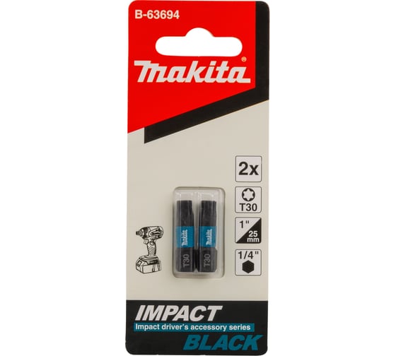 Изображение товара Насадка Impact Black (2 шт.; T30; 25 мм; C-form) Makita B-63694