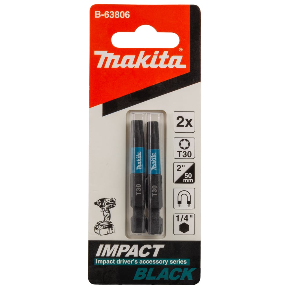 Изображение товара Насадка Impact Black T30 50 мм 2 шт Makita B-63806