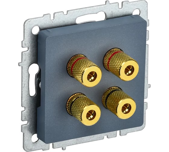 Изображение товара 4-местная аудиорозетка IEK Brite ра10-брм маренго BR-S40-K35