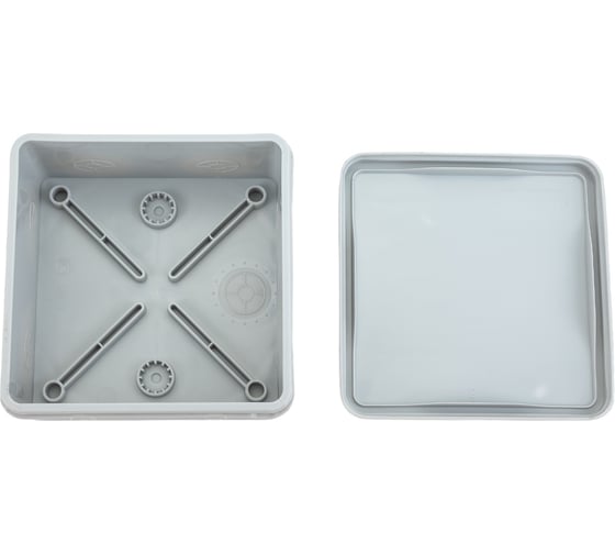 Изображение товара Распаячная коробка IEK км42455 о/п 100x100x50мм ip67 8 вв. серая UKO21-100-100-050-K41-66