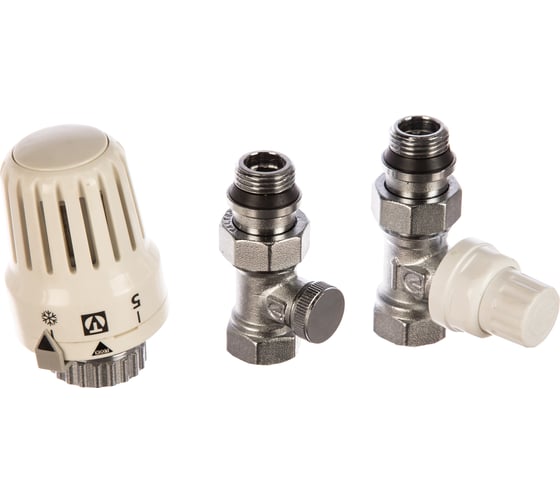 Изображение товара Комплект терморегулируюшего оборудования для радиатора, прямой, 1/2 Valtec VT.046.N.04