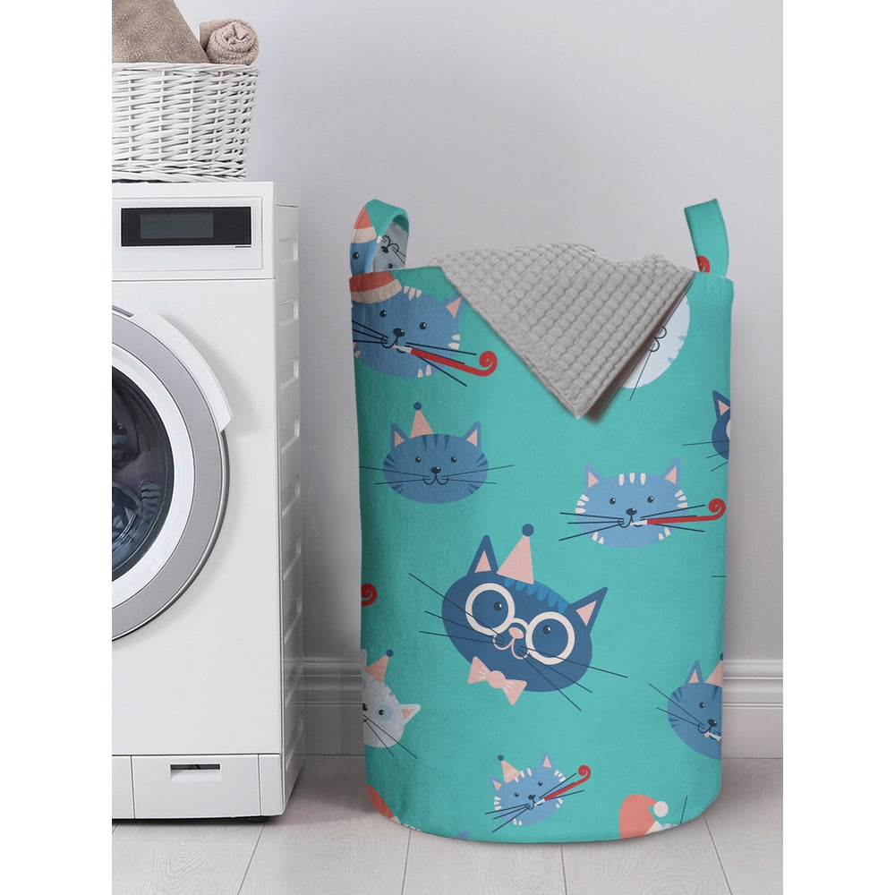 Изображение товара Корзина для хранения вещей JOYARTY праздничные коты 40x60 см из войлока