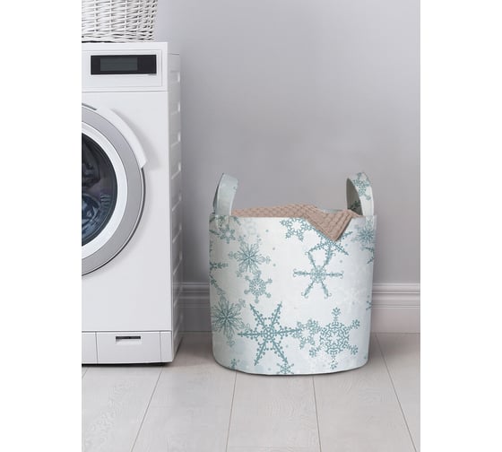 Изображение товара Корзина для хранения вещей JOYARTY иней снежинок 35x35 см gaba_419800_S