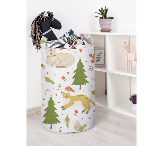 Изображение товара Корзина для игрушек JOYARTY новогодние коты 40x60 см toba_419836_L