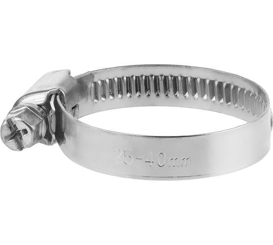 Изображение товара Обжимной хомут из нержавеющей стали MasterProf 25-40 мм, 2 шт ИС.140241