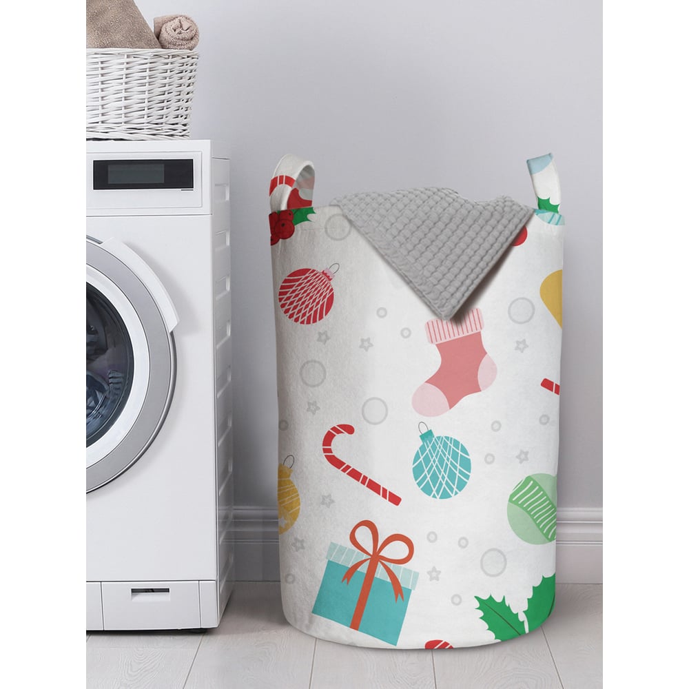 Изображение товара Корзина для хранения вещей JOYARTY санта в снегу 40x60 см, овальная, войлок