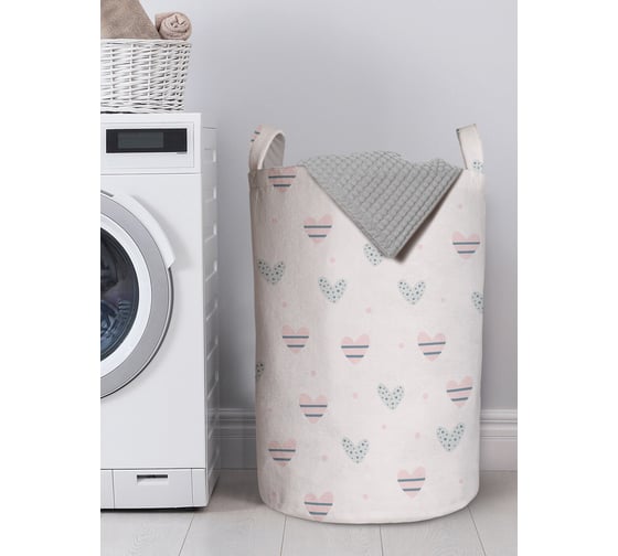 Изображение товара Корзина для хранения вещей JOYARTY Сердце в полоску 40x60 см gaba_422625_L