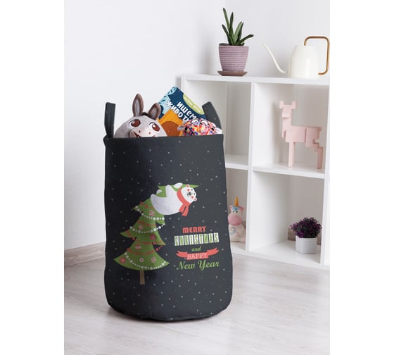 Изображение товара Корзина для игрушек JOYARTY мишка на елке 35x50 см toba_419853_M