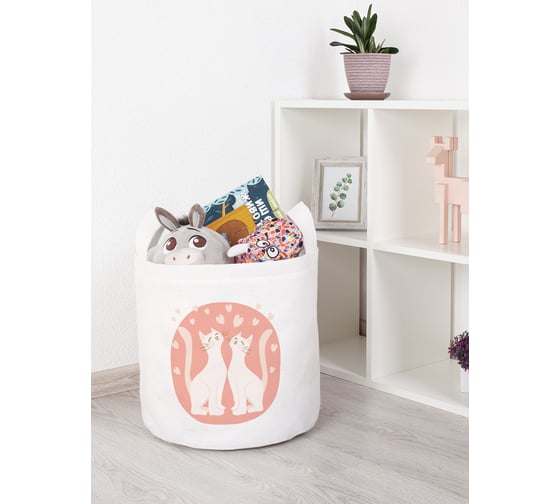 Изображение товара Корзина для игрушек JOYARTY Кошачья любовь 35x35 см toba_422691_S