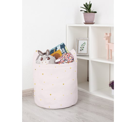 Изображение товара Корзина для игрушек JOYARTY Снегопад из сердец 35x35 см toba_422636_S