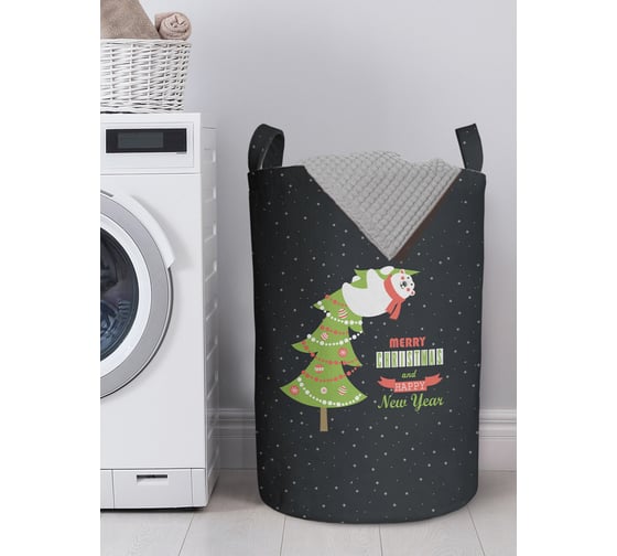 Изображение товара Корзина для хранения вещей JOYARTY мишка на елке 40x60 см gaba_419853_L